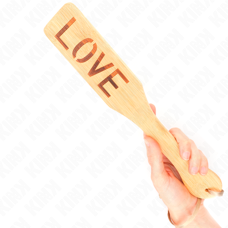 KINK - Pagaie en bambou avec mot d'amour 32 x 5,5 cm