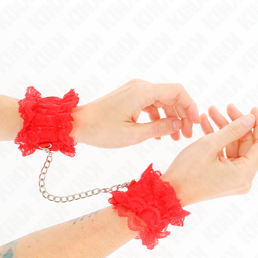 KINK - BRACELETS ÉLASTIQUES EN DENTELLE ROUGE