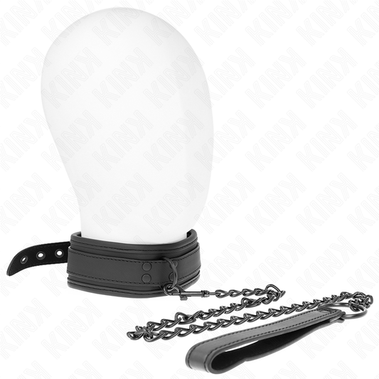 KINK - COU AVEC LAISSE 78 CM NÉOPRÈNE BONDAGE MODÈLE 1 RÉGLABLE 37,5 X 49,5 CM