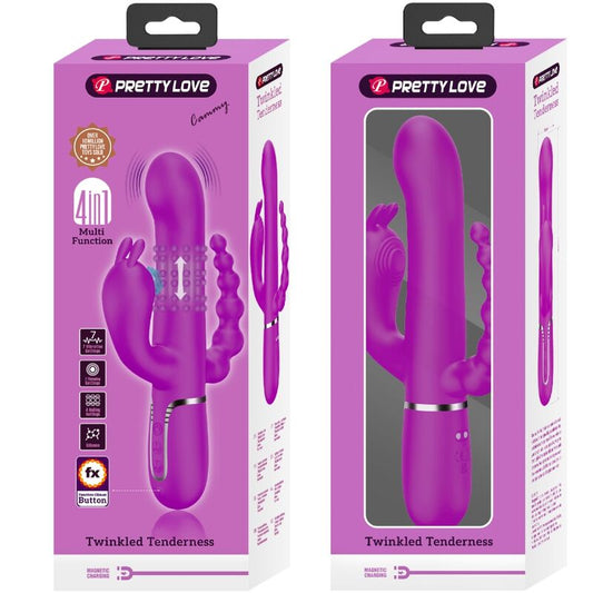 PRETTY LOVE - CAMMY TRIPLE VIBRATEUR MULTIFONCTIONNEL 4 EN 1 ROSE