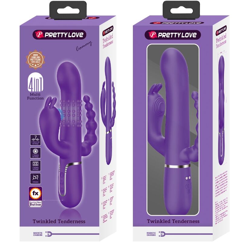 PRETTY LOVE - CAMMY TRIPLE MULTIFUNCTIONAL VIBRATOR 4 IN 1 PURPLE