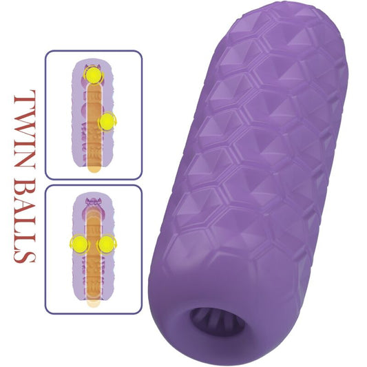 PRETTY LOVE - MASTURBATEUR POUR HOMME VIOLET À DEUX BOULES