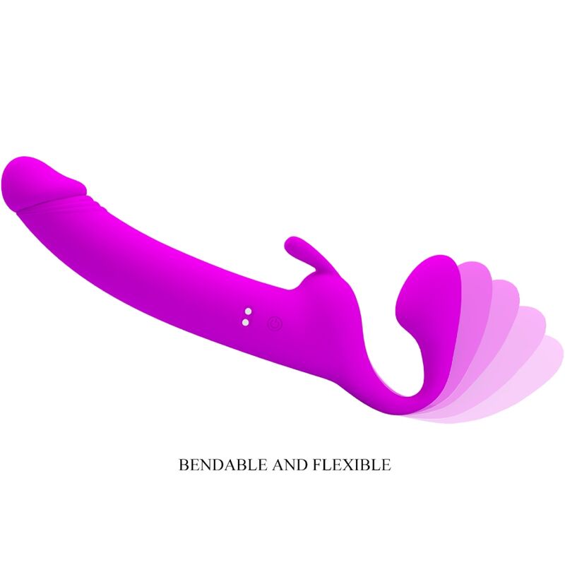 PRETTY LOVE - GODE STRAPPEUR ZANINI SANS HARNAIS 10 VIBRATIONS VIOLET