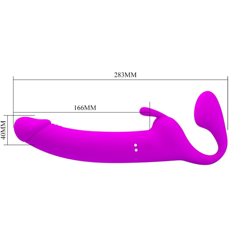 PRETTY LOVE - GODE STRAPPEUR ZANINI SANS HARNAIS 10 VIBRATIONS VIOLET