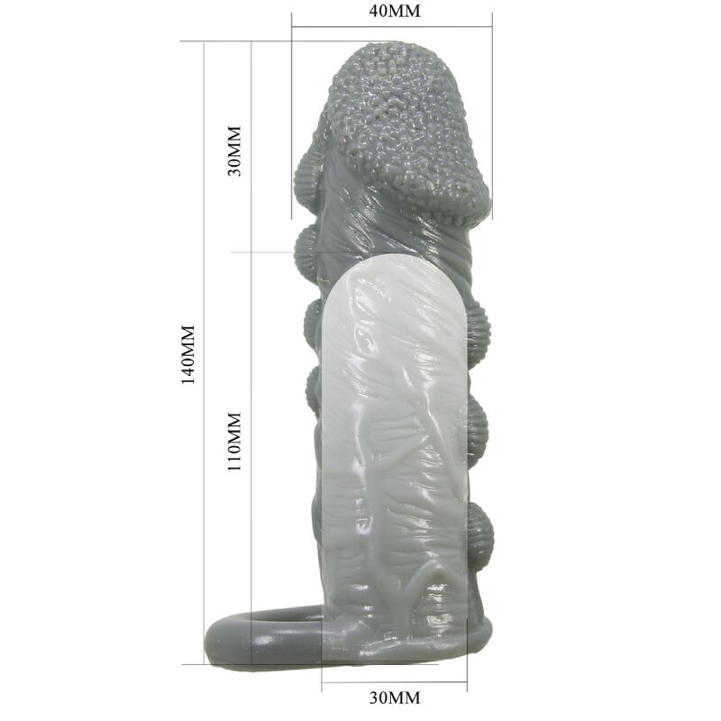 PRETTY LOVE - REALISTIC PENIS ENLARGING AND DELAY SLEEVE - GREY