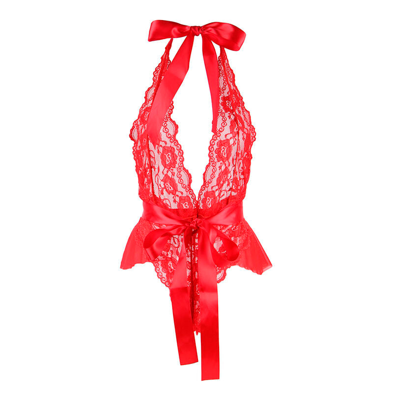 SUBBLIME - 953973 BODY SEXY À VOLANTS + CEINTURE ROUGE S/M
