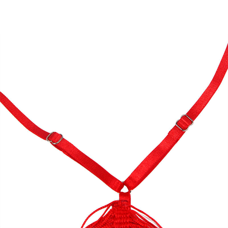 SUBBLIME - 954246 ROBE À FRANGES + STRING ROUGE S/M