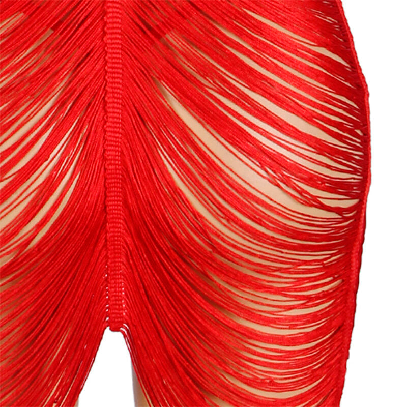 SUBBLIME - 954246 ROBE À FRANGES + STRING ROUGE S/M