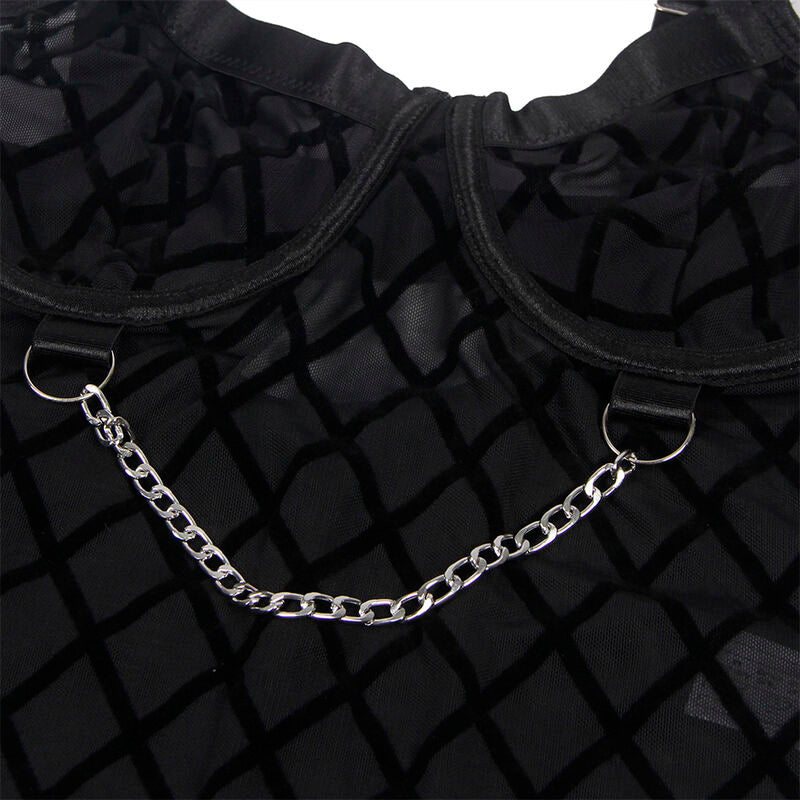 SUBBLIME - 954277 BODY AVEC CHAÎNES + PORTE-JARRETELLES NOIR L/XL
