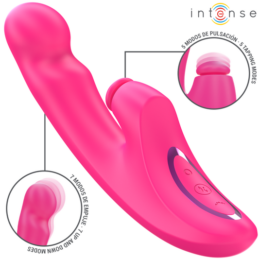 INTENSE - VIBRATEUR EMI 13,5 CM MULTIFONCTION 3 EN 1 10 VIBRATIONS ROSE