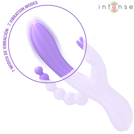 INTENSE - MIKO TRIPLE RABBIT VIBRATOR & STIMULATOR & ANAL 7 VIBRATIONS PURPLE