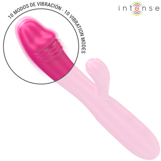 INTENSE - VIBRATEUR FLEXIBLE IVY 10 VIBRATIONS AVEC LANGUE ROSE STIMULANTE