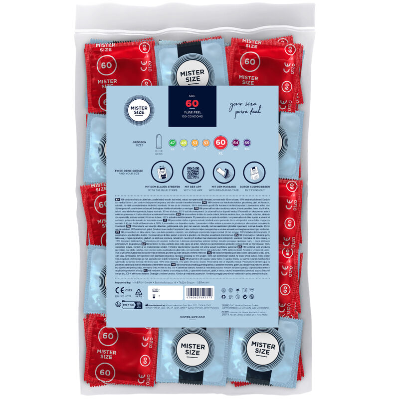 MISTER SIZE - PRÉSERVATIFS TAILLE XL 60 MM (100 UNITÉS)