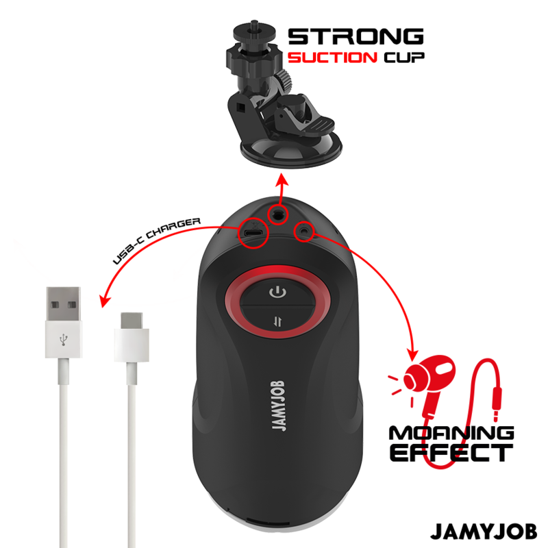 JAMYJOB - MASTURBATEUR VAGIN AUTOMATIQUE GRAVITY 5 MODES DE POUSSÉE ET EFFET SONORE