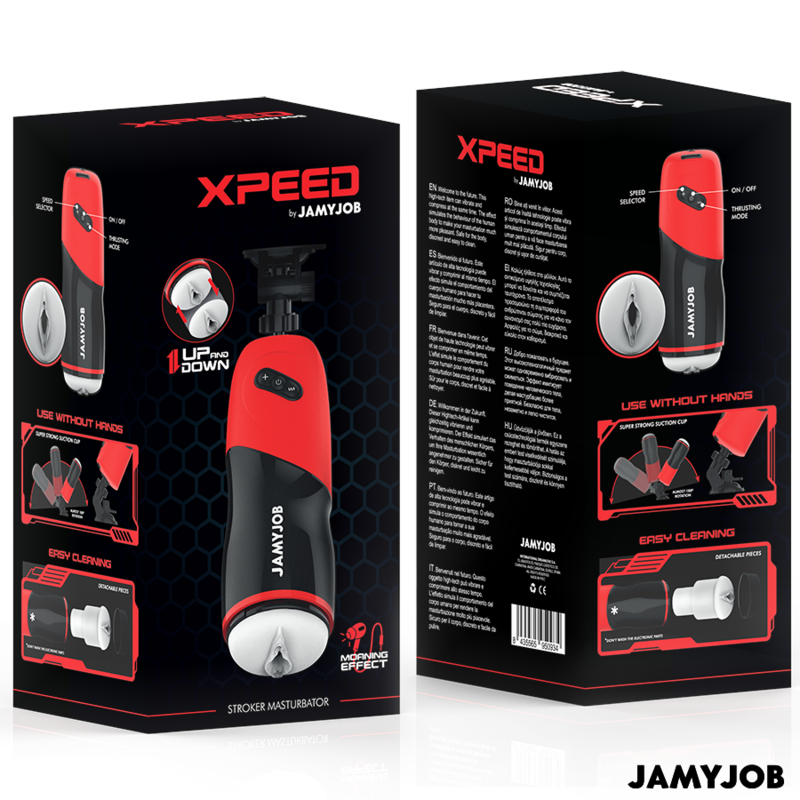 JAMYJOB - MASTURBATEUR VAGIN AUTOMATIQUE XPEED 5 MODES DE POUSSE ET EFFET SONORE