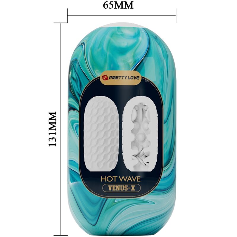 PRETTY LOVE - MASTURBATEUR HOMME HOT WAVE EN SILICONE BLANC