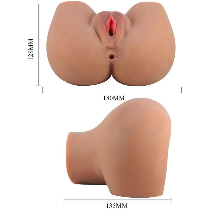CRAZY BULL - VIBRATEUR DORSAL MILA AVEC VAGIN ET ANUS NATURELS RÉALISTES TÉLÉCOMMANDE