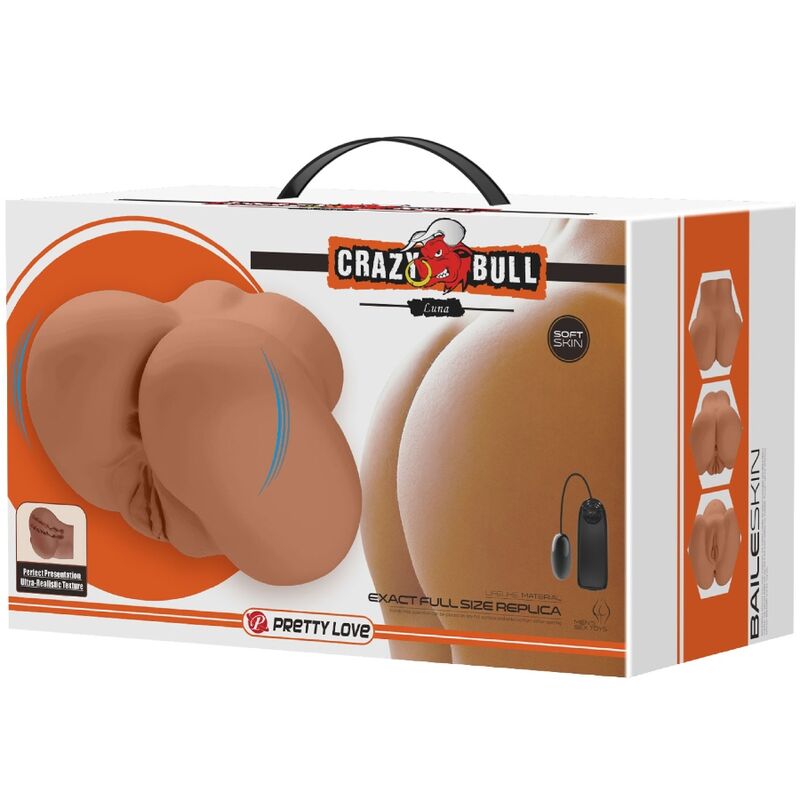 CRAZY BULL - VIBRATEUR ARRIÈRE LUNA AVEC TÉLÉCOMMANDE RÉALISTE ET NATURELLE POUR VAGIN ET ANUS
