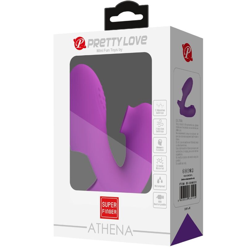 PRETTY LOVE - ATHENA PURPLE FINGER VIBRATOR WITH CLITORIS STIMULATOR