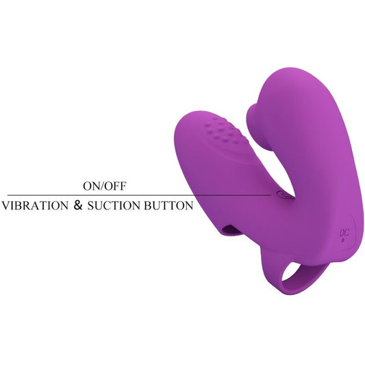 PRETTY LOVE - Vibromasseur à doigt violet ATHENA avec stimulateur de clitoris