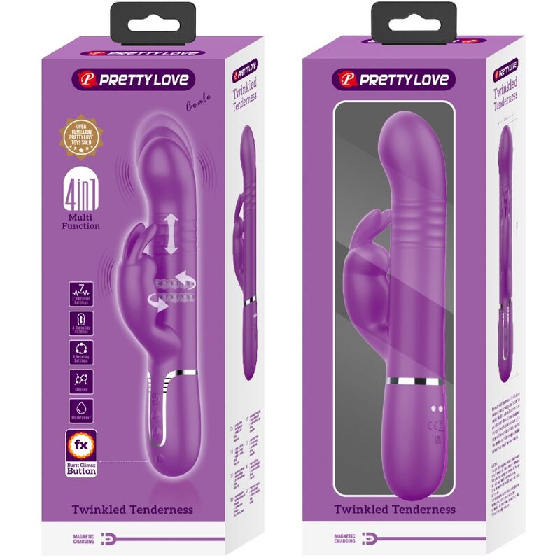 PRETTY LOVE - COALE 4-IN-1 MULTIFUNCTION RABBIT VIBRATOR PURPLE