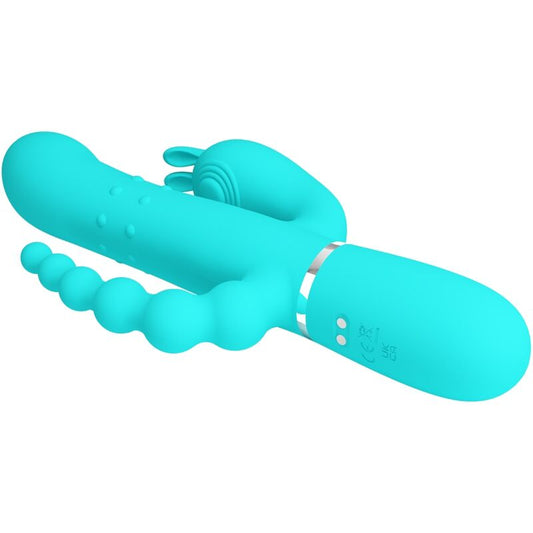 PRETTY LOVE - CAMMY TRIPLE RABBIT VIBRATEUR MULTIFONCTION 4 EN 1 BLEU