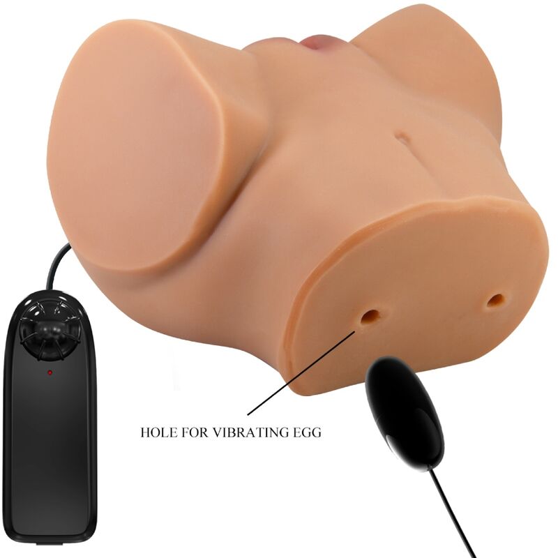 CRAZY BULL - VIBRATEUR ARRIÈRE EMILIA AVEC VAGIN ET ANUS NATURELS RÉALISTES TÉLÉCOMMANDE
