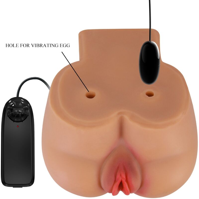 CRAZY BULL - VIBRATEUR ARRIÈRE KYLIE AVEC VAGIN ET ANUS NATURELS RÉALISTES TÉLÉCOMMANDE