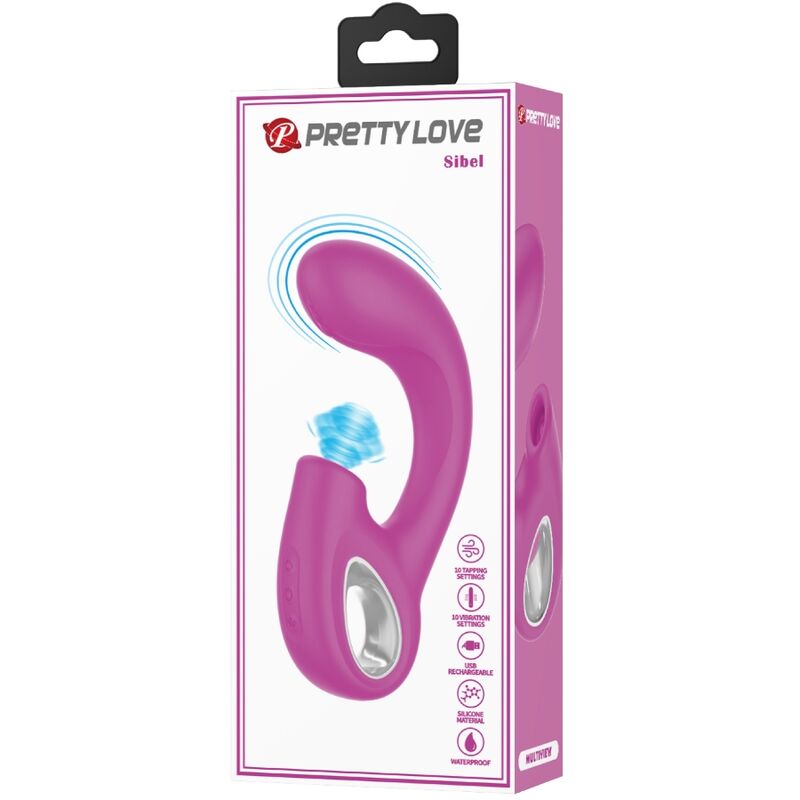 PRETTY LOVE - SIBEL G-SPOT VIBRATOR + CLITORIS STIMULATOR 10 VIBRATIONS PURPLE