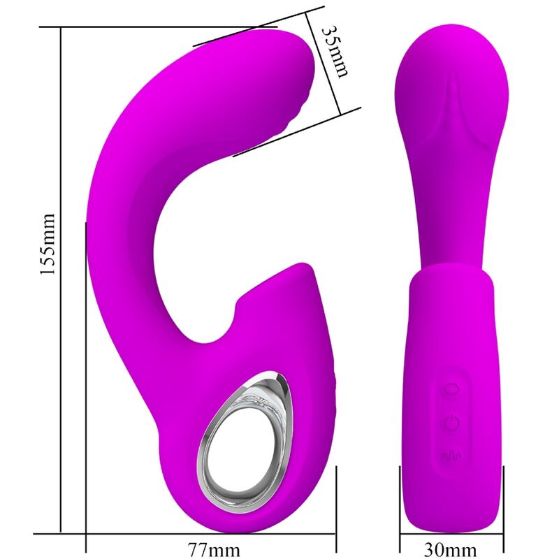 PRETTY LOVE - SIBEL G-SPOT VIBRATOR + CLITORIS STIMULATOR 10 VIBRATIONS PURPLE