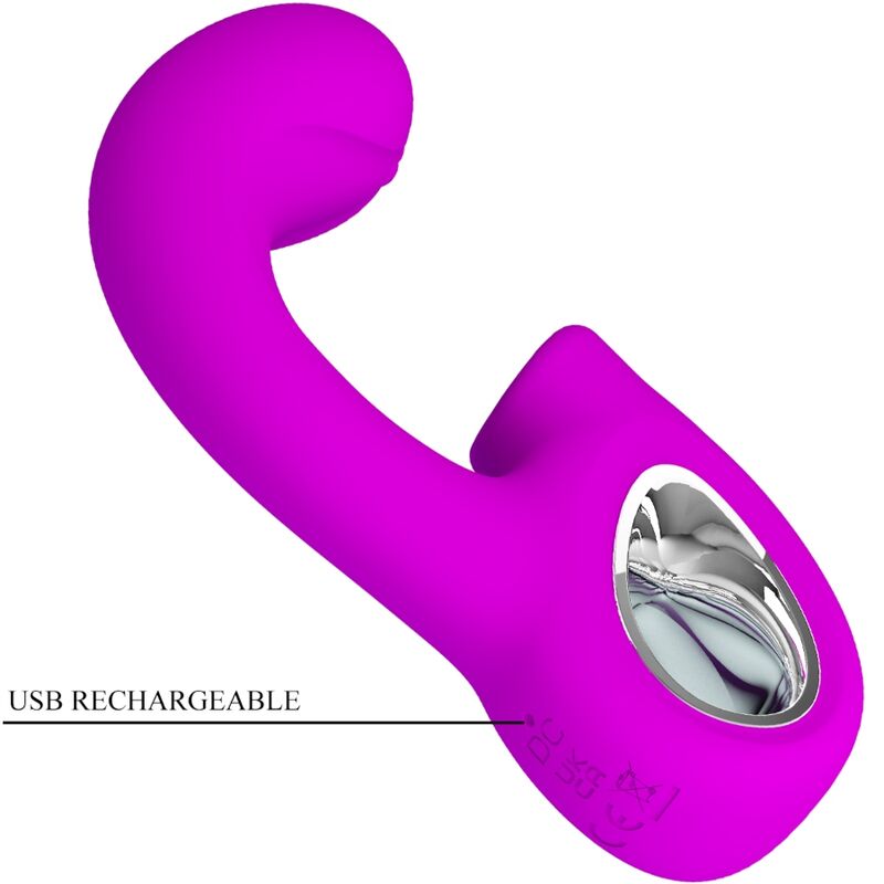 PRETTY LOVE - SIBEL G-SPOT VIBRATOR + CLITORIS STIMULATOR 10 VIBRATIONS PURPLE