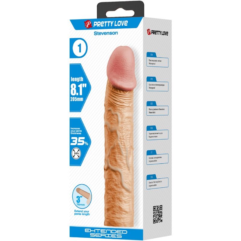 PRETTY LOVE - STEVENSON MANCHON PÉNIS AVEC EXTENSION NATURELLE DE 7,6 CM