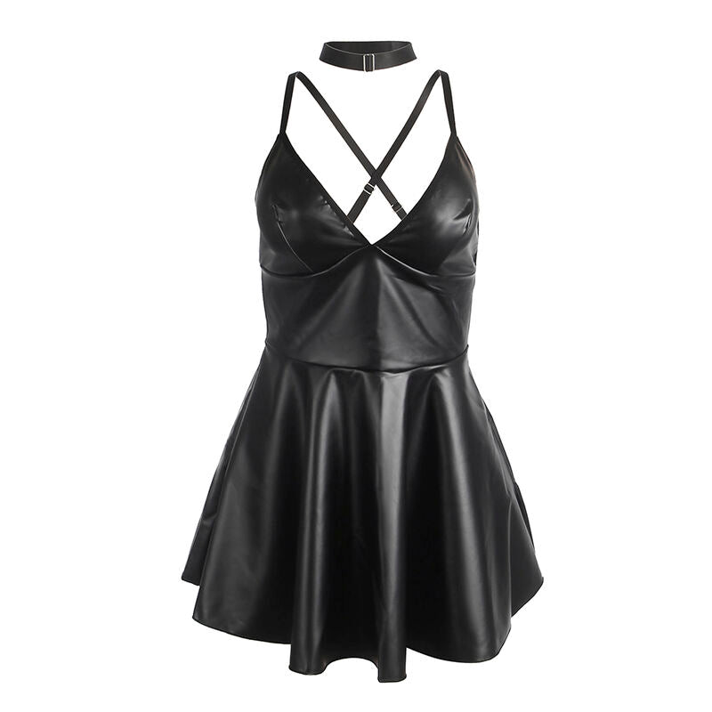 SUBBLIME - 955380 BLACK LEATHER STRAPS DRESS L/XL
