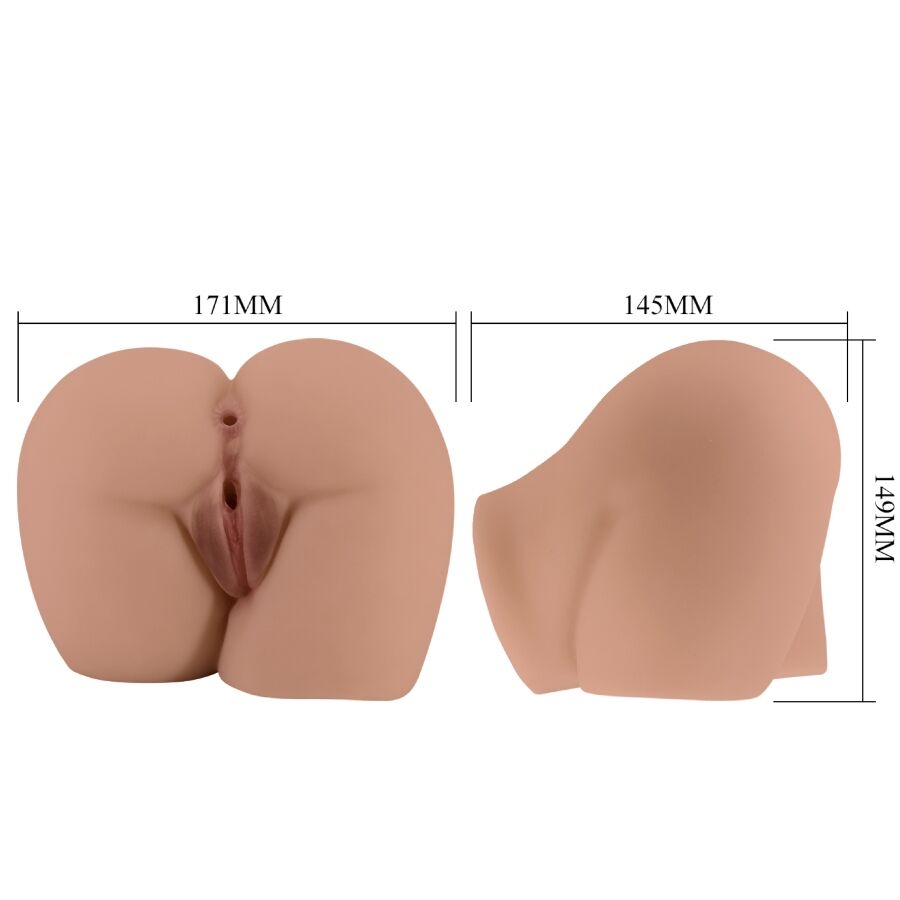 CRAZY BULL - VIBRATEUR ARRIÈRE BERNACE AVEC VAGIN ET ANUS NATURELS RÉALISTES TÉLÉCOMMANDE