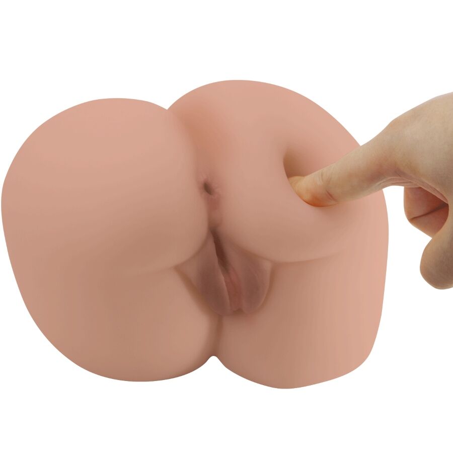CRAZY BULL - VIBRATEUR ARRIÈRE BERNACE AVEC VAGIN ET ANUS NATURELS RÉALISTES TÉLÉCOMMANDE
