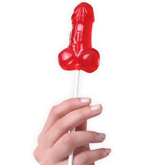 SECRETPLAY - PRÉSENTOIR DE SUCETTES PÉNIS À LA FRAISE ASSORTIES 40 UNITÉS