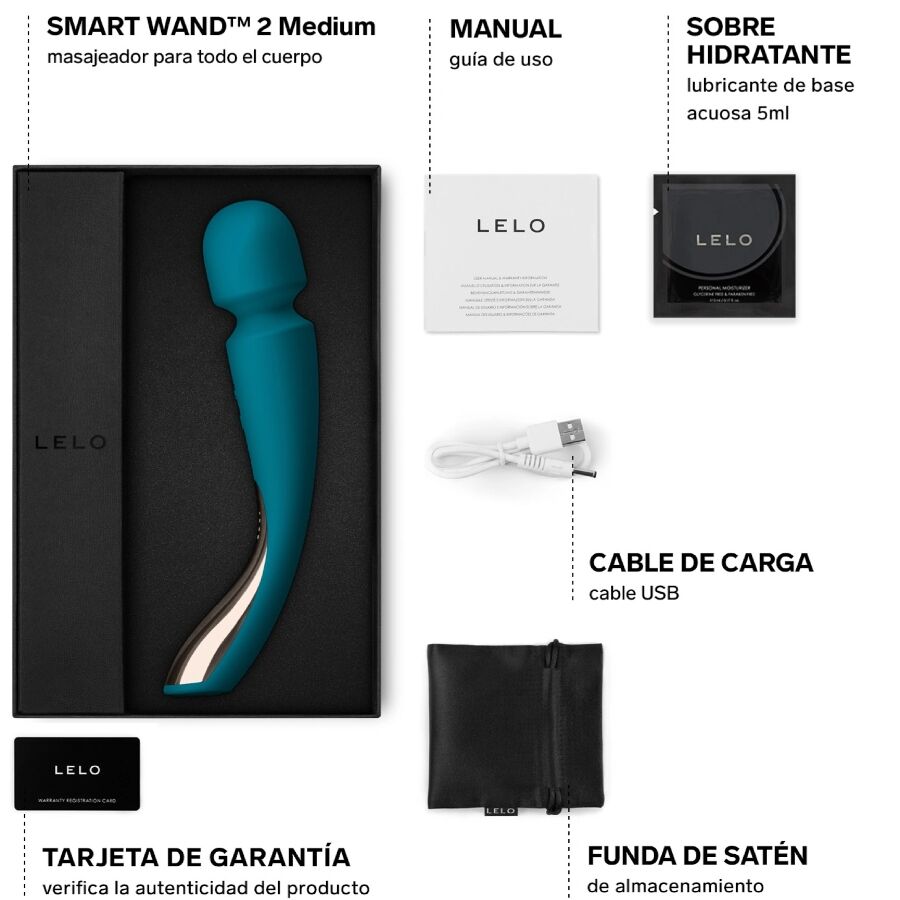 LELO - SMART MEDIUM WAND 2 MASSAGER VERT AQUA