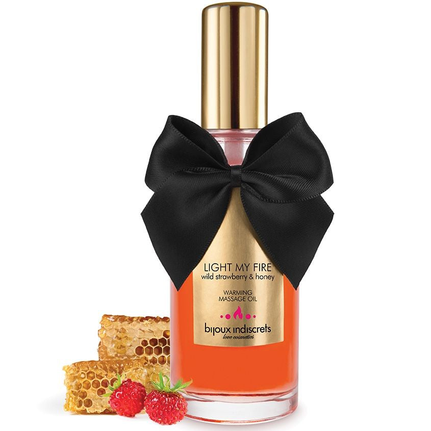 BIJOUX - HUILE DE MASSAGE EFFET CHALEUR PARFUMÉ À LA FRAISE