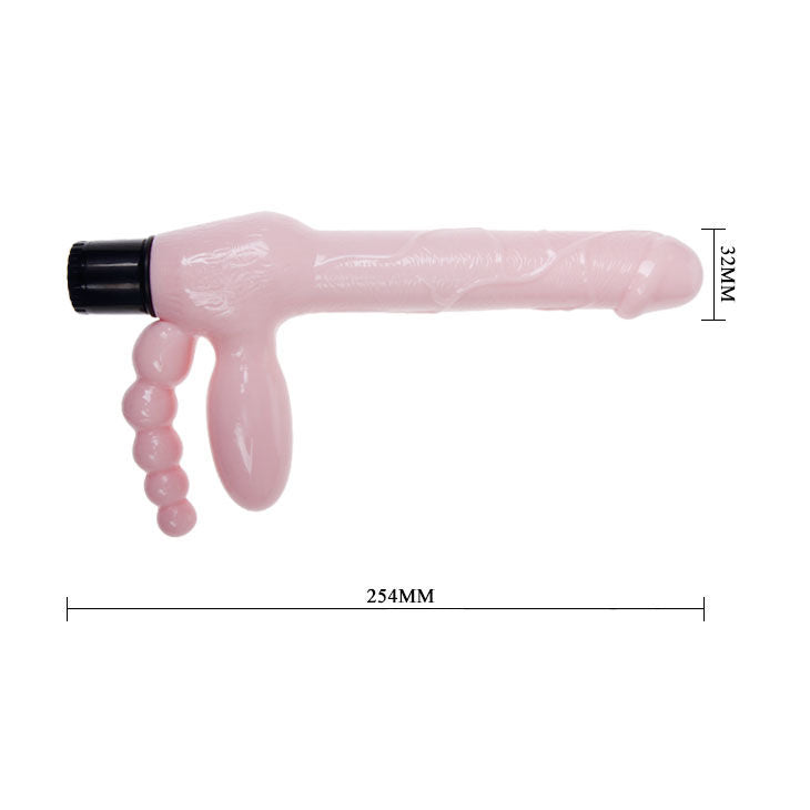 DANCE - HARNAIS SANS FIL TPR AVEC VIBRATION ET STIMULATION ANALE 25,4 CM