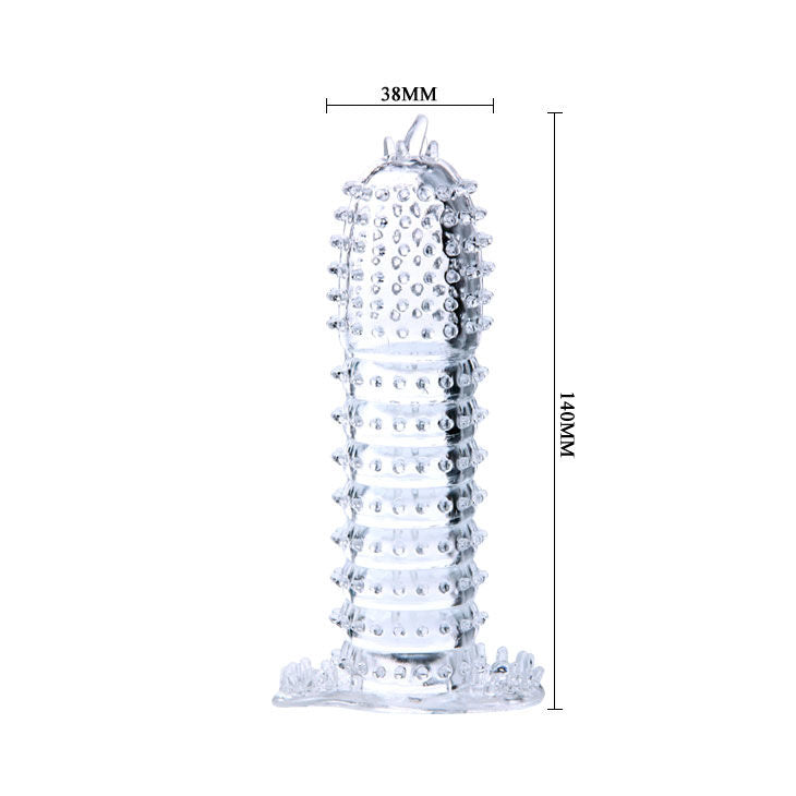 DANCE - MANCHON PÉNIS TRANSPARENT AVEC POINTS STIMULANTS 14 CM