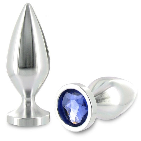 HARD METAL - ANAL PLUG ALIMINUM CRYSTAL COLOR SMALL 5.71 CM