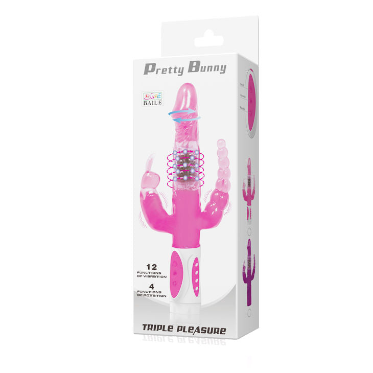 DANCE - PRETTY BUNNY TRIPLE VIBRATEUR ROTATIF