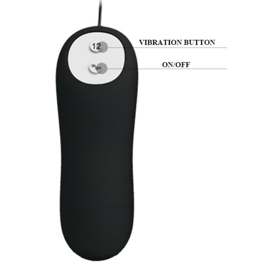 PRETTY LOVE - PLUG ANAL EN SILICONE EN FORME D'ANCRE 12 MODES DE VIBRATIONS NOIR