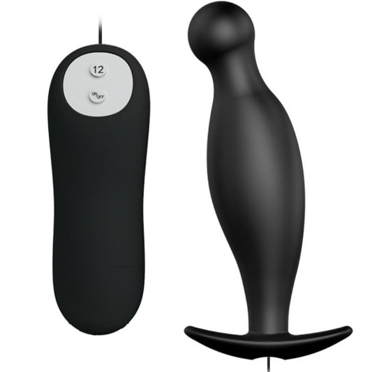 PRETTY LOVE - PLUG ANAL EN SILICONE 12 MODES DE VIBRATIONS NOIR