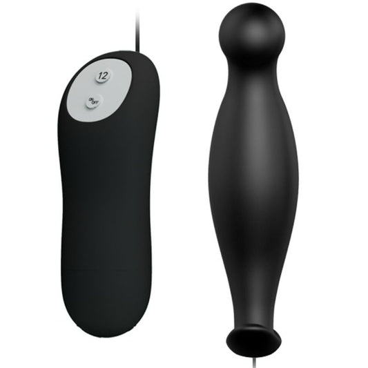 PRETTY LOVE - PLUG ANAL EN SILICONE 12 MODES DE VIBRATIONS NOIR