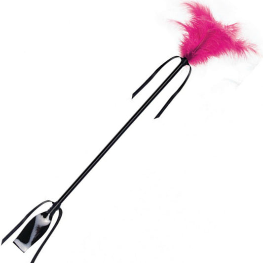 SECRETPLAY - FOUET ET PLUME NOIR ET FUCHSIA