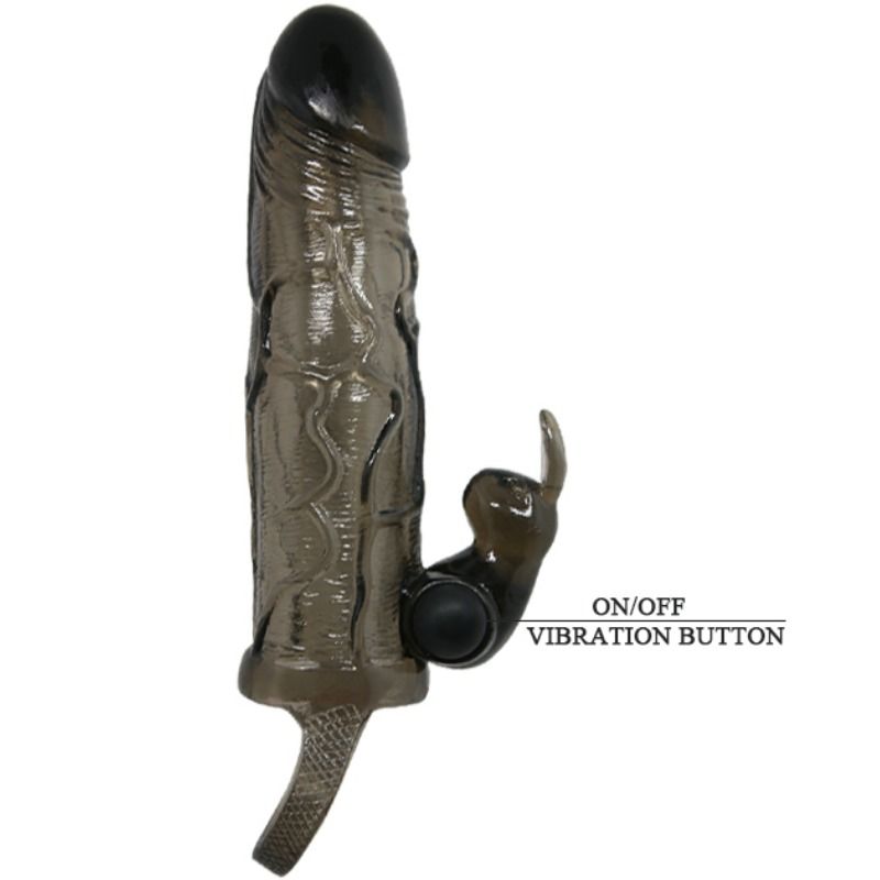 DANCE - BRAVE MAN GAINE PÉNIS RÉALISTE AVEC LAPIN 16,5 CM NOIR