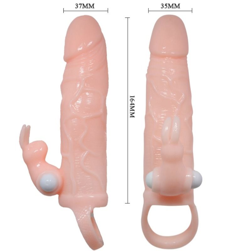 DANCE - BRAVE MAN MANCHE PÉNIS AVEC LAPIN VIBRANT 16,5 CM NATUREL