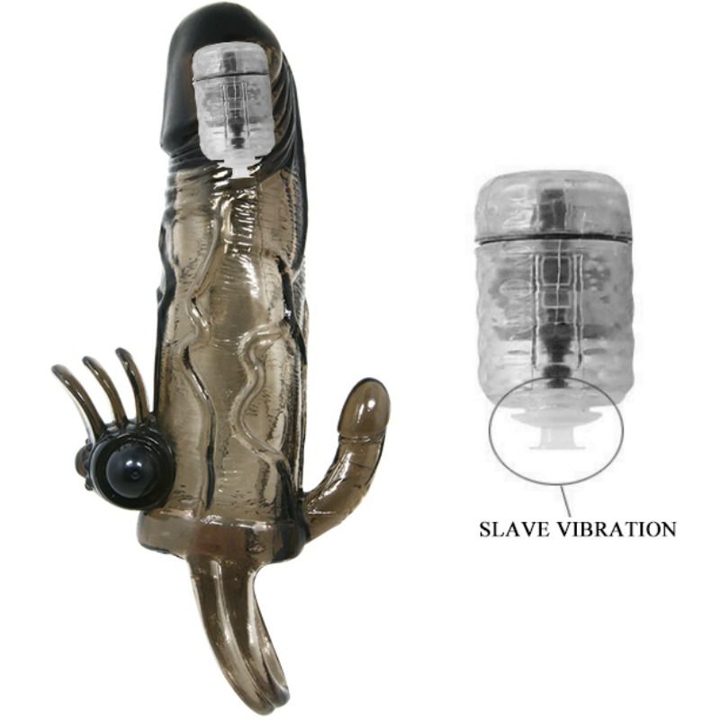 DANCE - BRAVE MAN MANCHE PÉNIS VIBRANT ANAL ET CLITORIS 16,5 CM NOIR