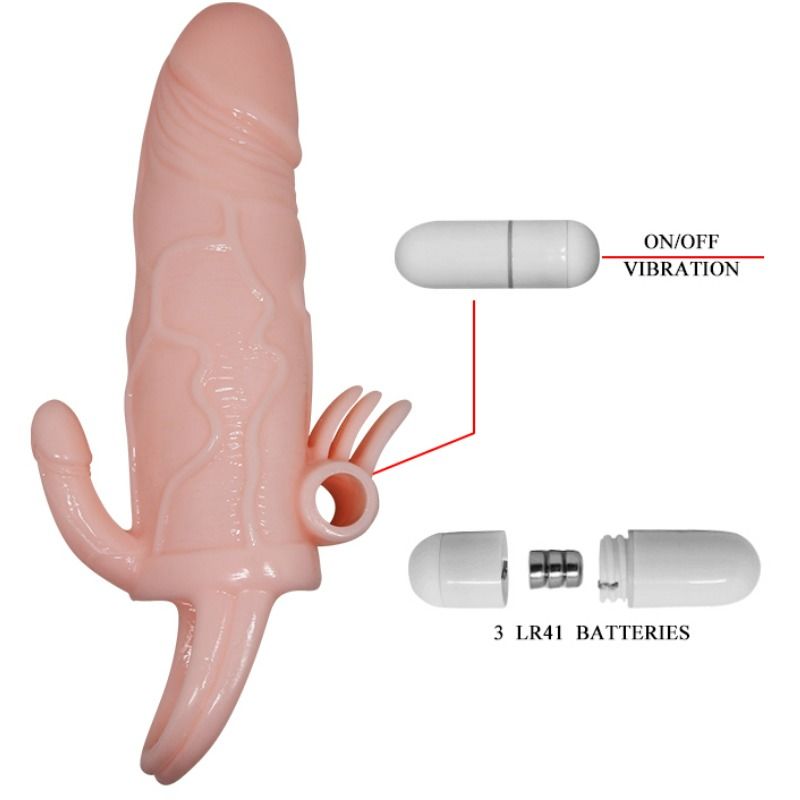 DANCE - BRAVE MAN MANCHE PÉNIS VIBRATEUR ANAL ET CLITORIS 16,5 CM NATUREL